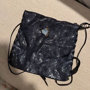 Handmade Leather Adjustable Bohemian Bag with Stone